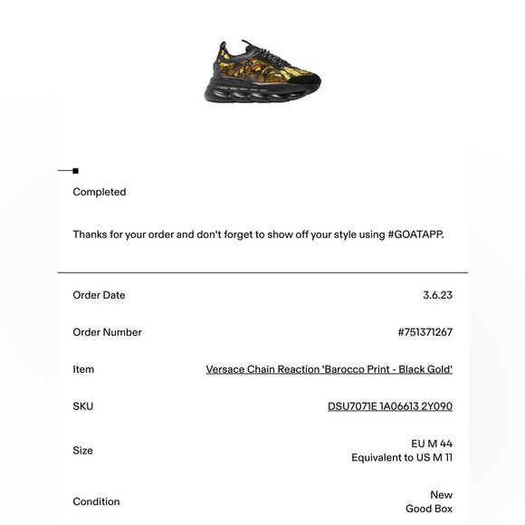 men’s size 11 versace chain reactions - Picture 1 of 9